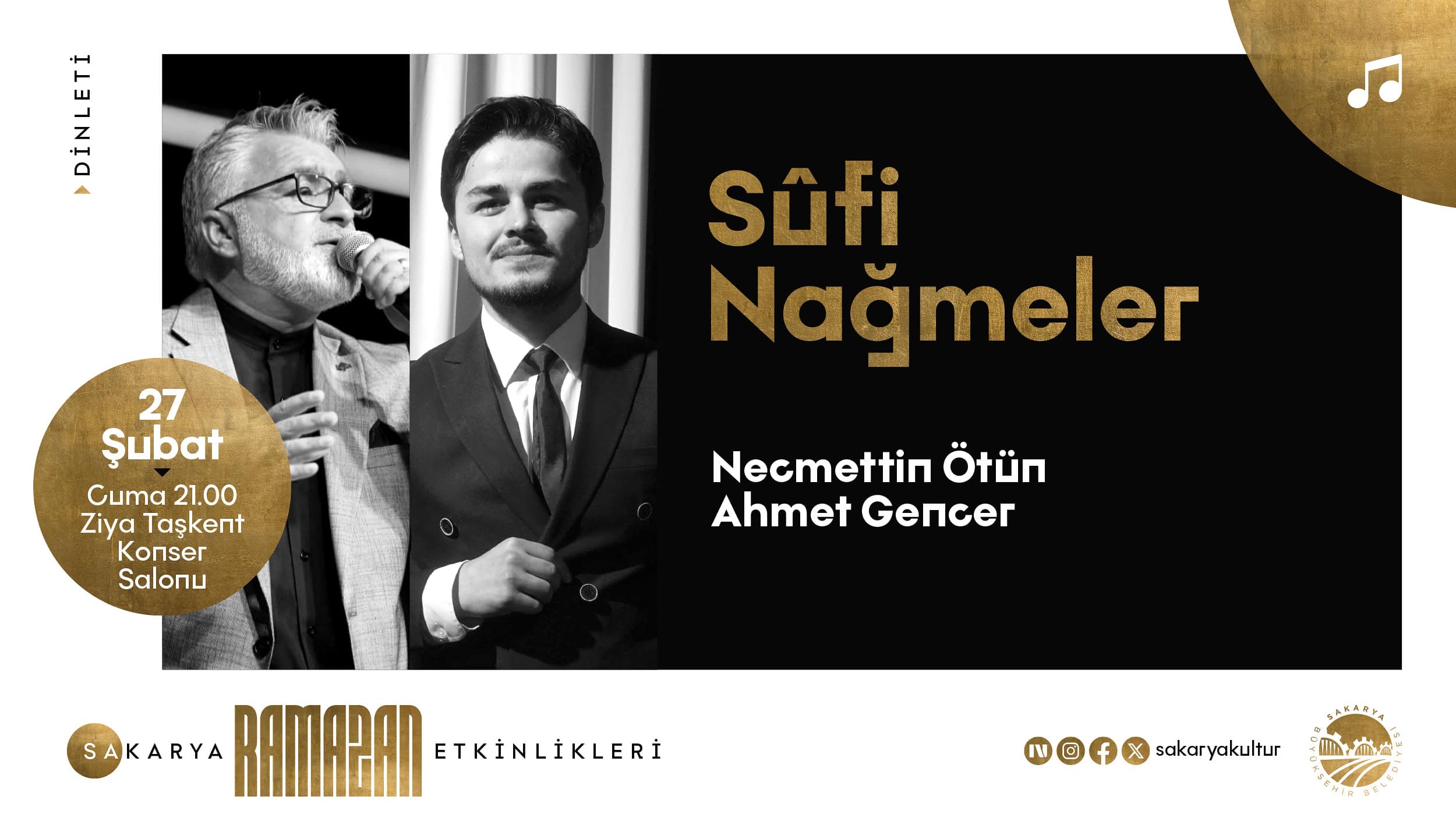 Ziya Taşkent Konser Salonu’nda Sufi Nağmeler Dinletisi Ramazan Ayına Özel Olarak Düzenlenecek