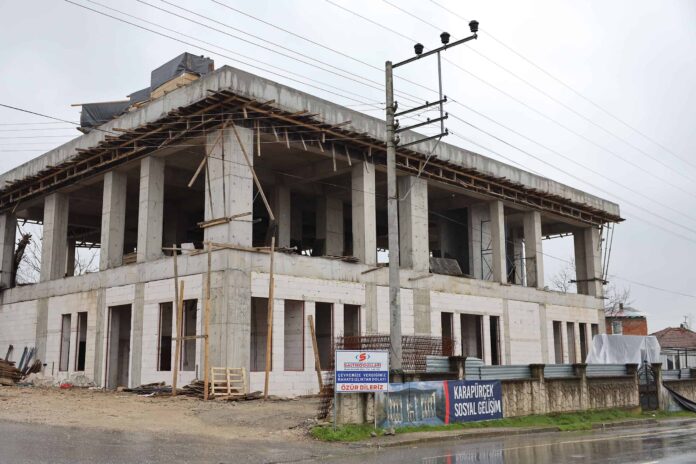 Karapürçek Sosyal Gelişim Merkezi’nde İnşaatta Yüzde 60 Seviyesine Ulaşıldı