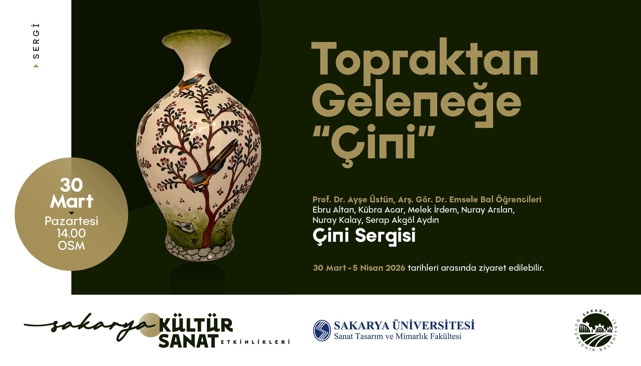 Sakarya'da Üniversiteli Gençlerin Çini Eserleri OSM'de Sanatseverlerle Buluşuyor