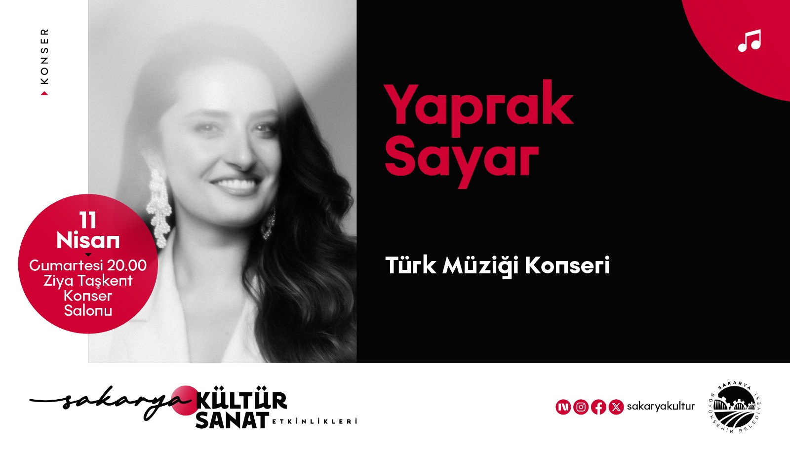 Yaprak Sayar, Ziya Taşkent Konser Salonu'nda Sakaryalılarla Buluşacak